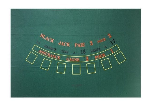 Tapis de Black Jack 2023 | Demi lune | Vert | 140 x 70cm | Jersey Tapis de Black Jack 2023 | Demi lune | Vert | 140 x 70cm | Jersey