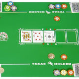 Tapis de poker néoprène vert - 126 x 57 cm - tapis de poker - Rouge et Noir