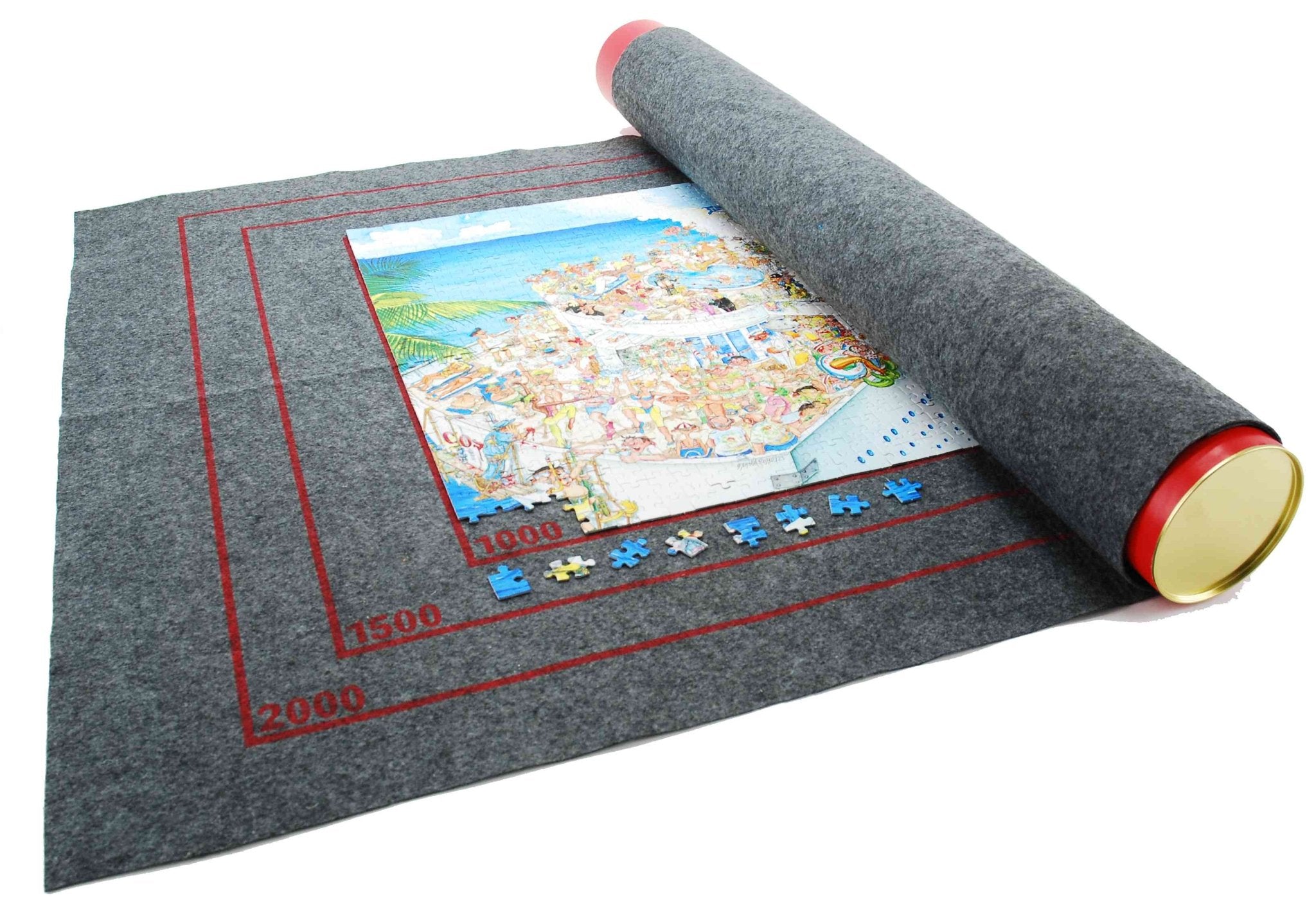 Tapis de puzzle roulable - 500 à 2000 pièces - accessoire de puzzle - Rouge et Noir