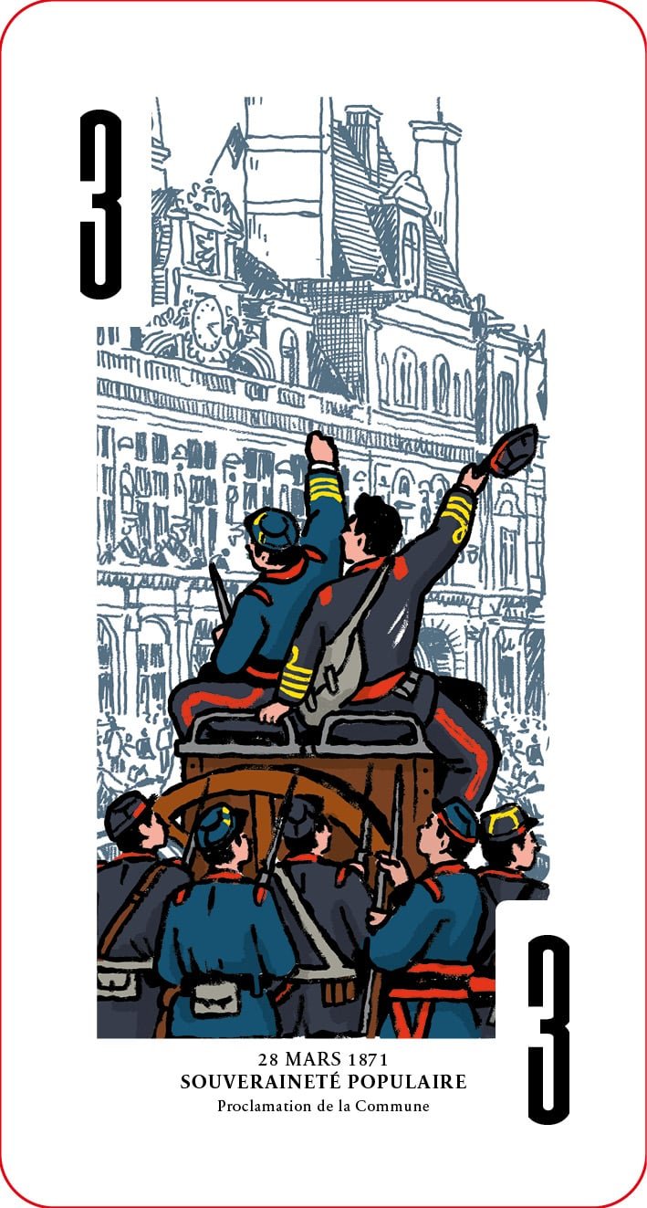 Tarot de la commune - jeu de cartes jeu de tarots à jouer - Rouge et Noir