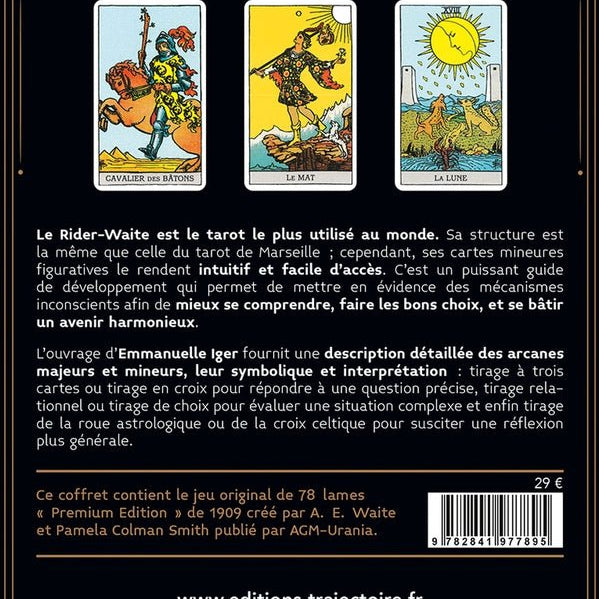 Tarot div - Coffret Rider Waite - Le livre et le jeu original - jeu divinatoire - Rouge et Noir