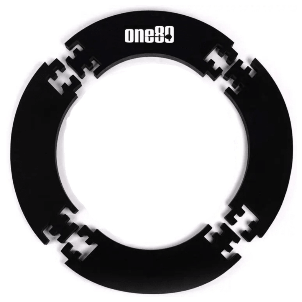 Tour de cible fléchettes - 4 pièces - One 80 - accessoire Fléchettes - Rouge et Noir