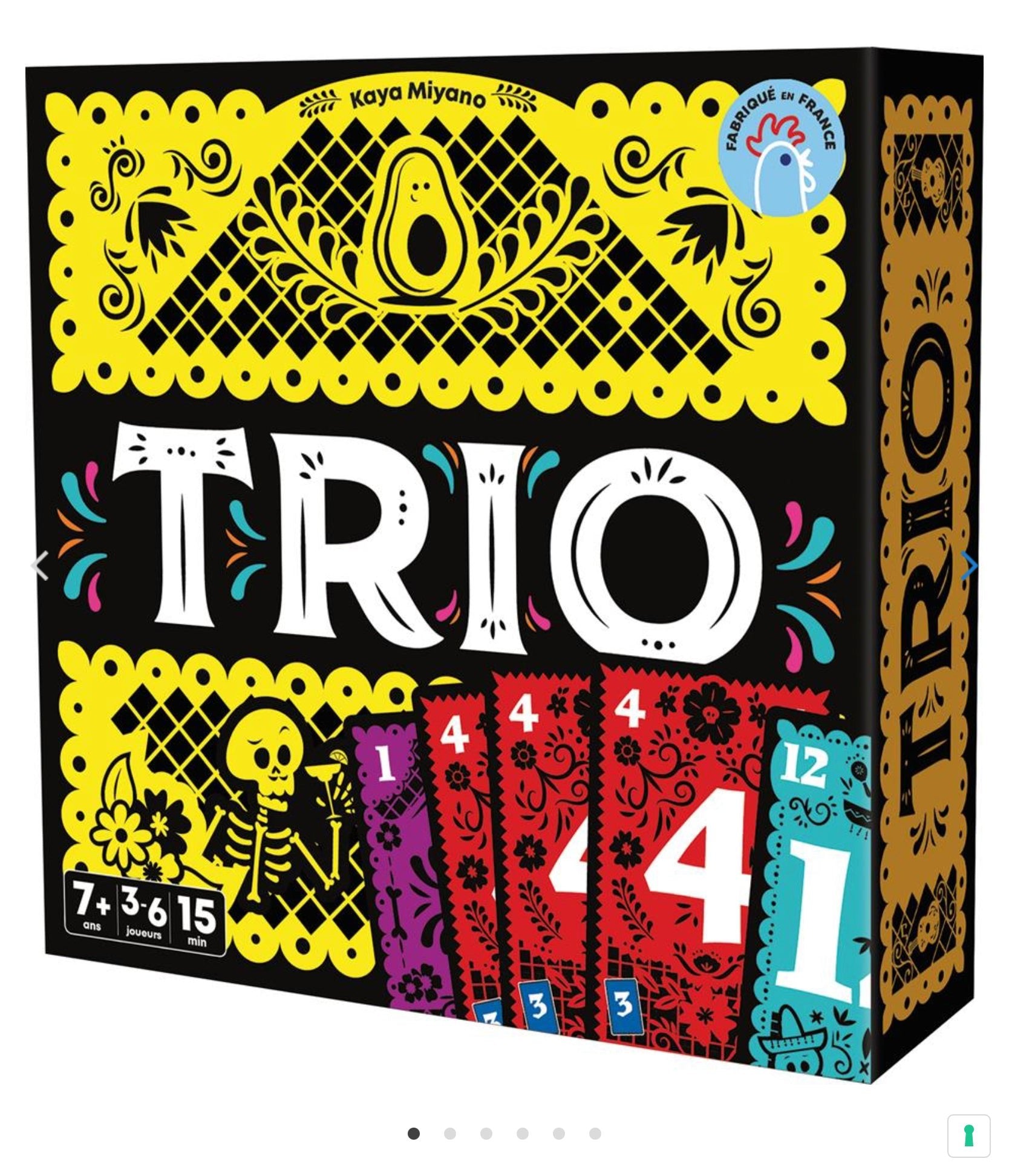 Trio - Jeu de plateau de stratégie d'ambiance enfants cadeau - 12a - Rouge et Noir