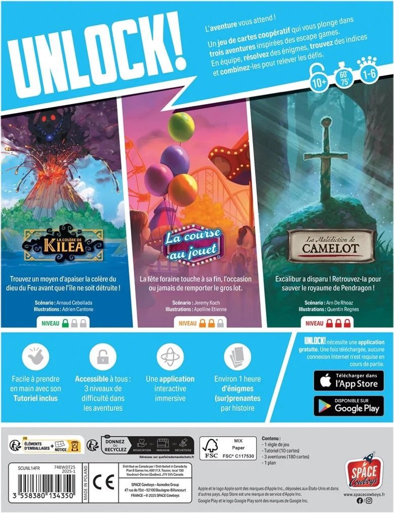 Unlock ! - Enchanted Adventures - Jeu de plateau de stratégie coopératif - Rouge et Noir