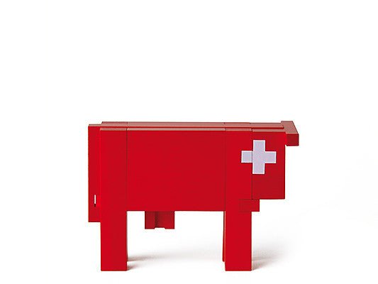 Vache suisse - casse - tête en bois jeu design - Rouge et Noir