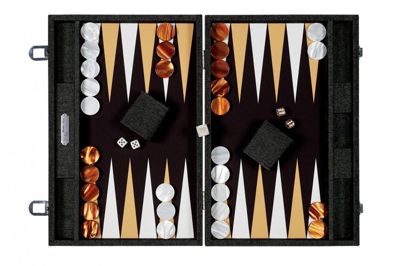 Backgammon Hector Saxe Grand - Jeans Noir / Champagne