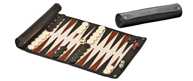 Backgammon de voyage - Roulable - Style cuir