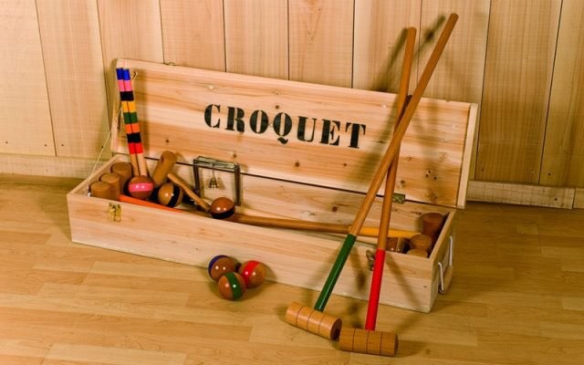 Croquet 8 Joueurs - Boite bois naturel