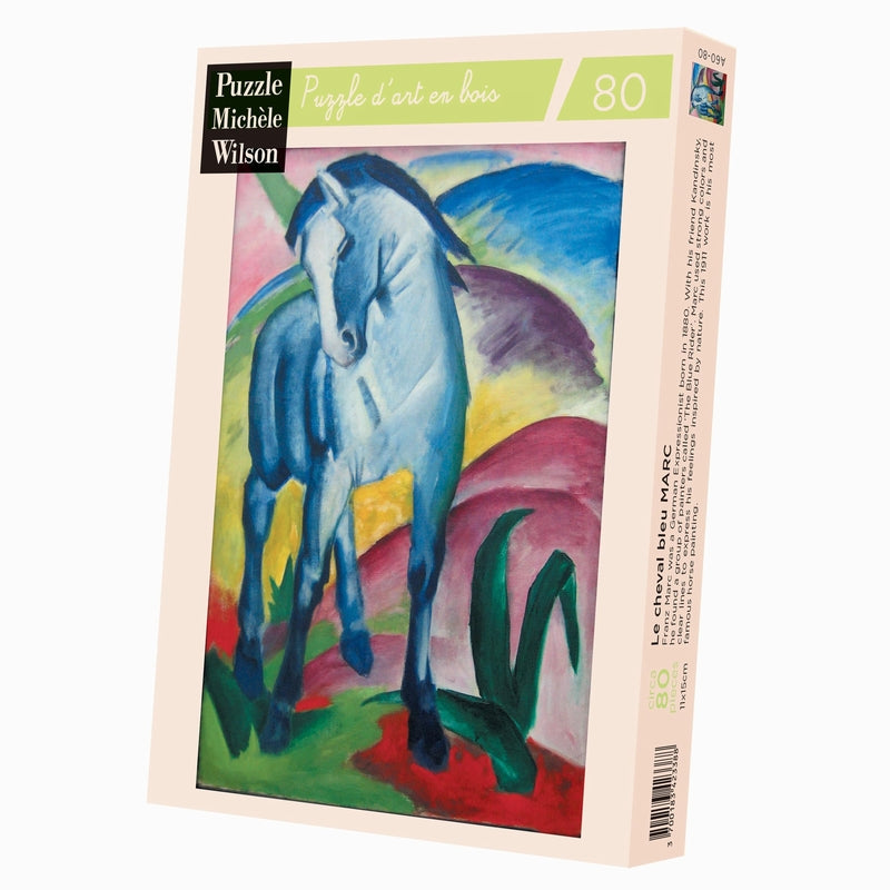 Puzzle Bois Michèle Wilson - 80 pièces - Cheval Bleu - Marc