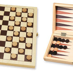 Coffret Dames/ Backgammon - 29 cm imprimé - backgammon en bois imprimé jeu traditionnel jeu de dames - Rouge et Noir