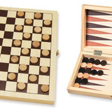 Coffret Dames/ Backgammon - 29 cm imprimé - backgammon en bois imprimé jeu traditionnel jeu de dames - Rouge et Noir