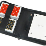 Etui de cartes - Double - Skaï - jeu de cartes coffret de cartes bridge - Rouge et Noir