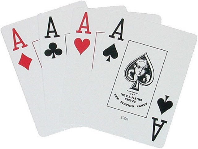 Kem double poker - index Jumbo - Black / Gold - cartes de poker - Rouge et Noir