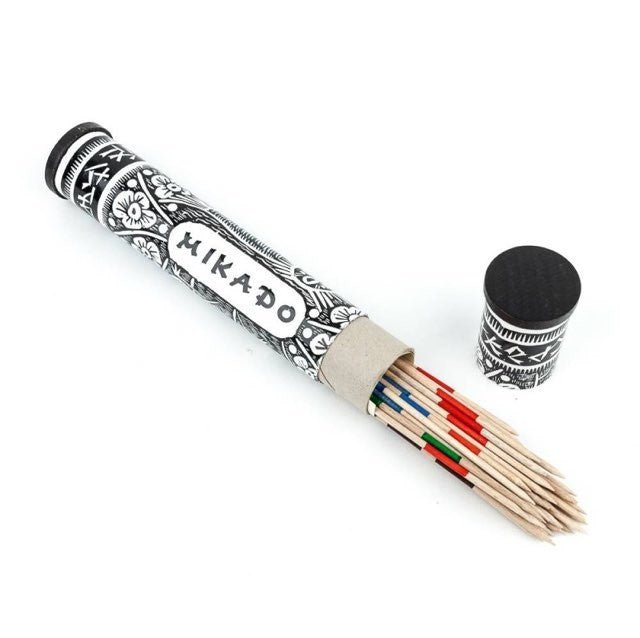 Mikados classiques - Boite noire et blanche - jeu d'adresse en bois - Rouge et Noir