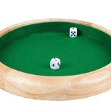 Piste bois naturel - 34 cm - LN - jeu de dés piste de dés - Rouge et Noir