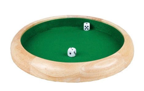 Piste bois naturel - 34 cm - LN - jeu de dés piste de dés - Rouge et Noir