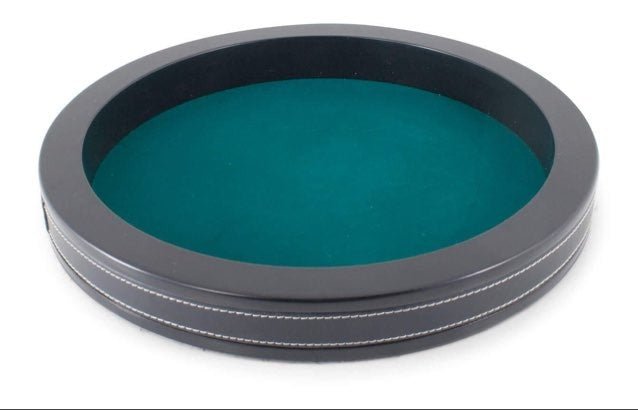 Piste bois noir cuir / 34 cm - Verte - jeu de dés piste de dés - Rouge et Noir